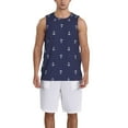 thumbnail image 1 of Sikiie Anchor Heart Blue Basketball Jersey Reversible Men's Mesh Athletic Sports Shirts Training Practice S-4XL, 1 of 6