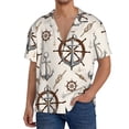 thumbnail image 1 of Sikiie Anchor with Rope Men's Wrinkle Free Untucked Cuban Shirt Business Casual Button Down Shirts Short Sleeve Shirt3X-Large, 1 of 5
