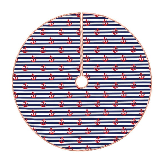Sikiie Anchors Nativity Christmas Tree Skirt, Jesus Christian Winter Holiday Tree Mat Decoration(30-48IN)48"
