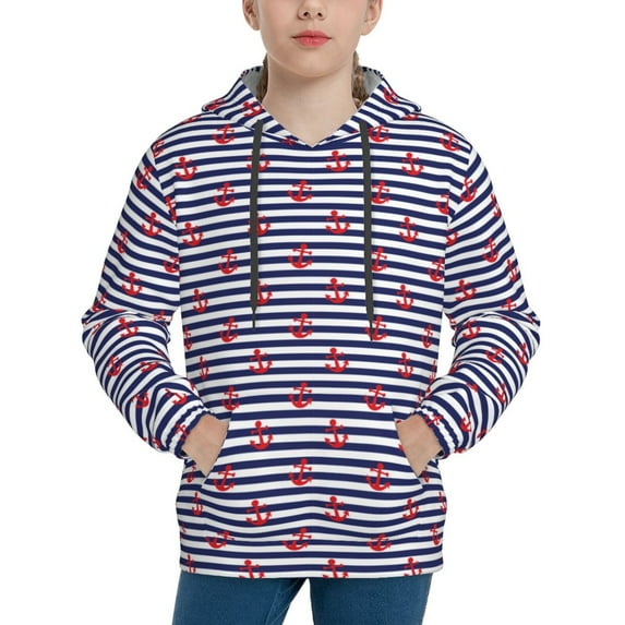 Sikiie Anchors Youth Hoodie Sweatshirt Pullover Hooded Classic Casual Essentials Hoodiefor Boys Girls Kids -Medium