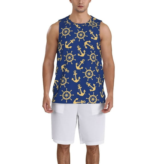 Sikiie Anchors and Nautical Basketball Jersey Reversible Men's Mesh Athletic Sports Shirts Training Practice S-4XL4X-Large