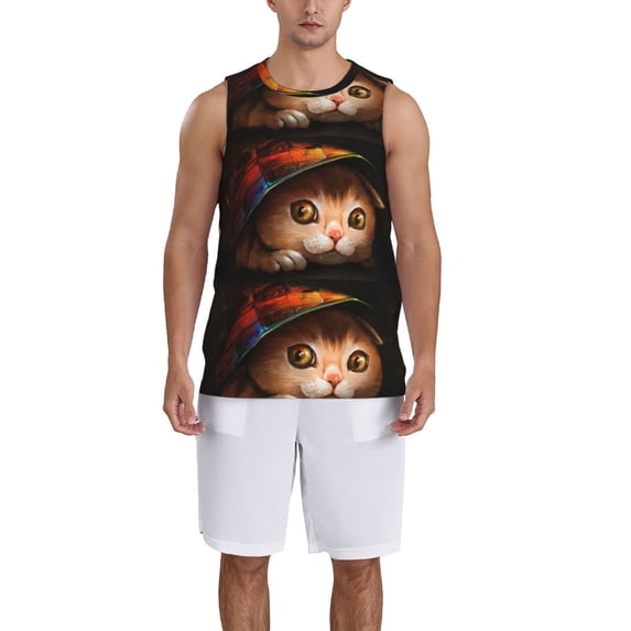 Sikiie Animal Cat Basketball Jersey Reversible Men's Mesh Athletic Sports Shirts Training Practice S-4XL