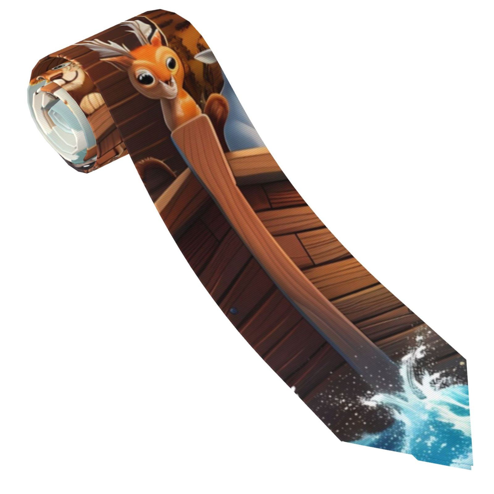 Sikiie Animal Filled Noahs Ark Mens Tie Pocket Square Formal Neckties