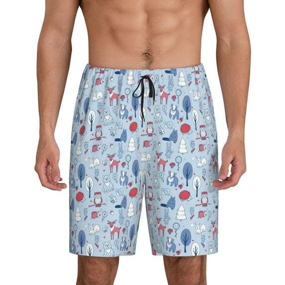 Sikiie Animal Mens Pajama Shorts, Lightweight Lounge Pant with Pockets Soft Sleep Pj Shorts for MenMedium