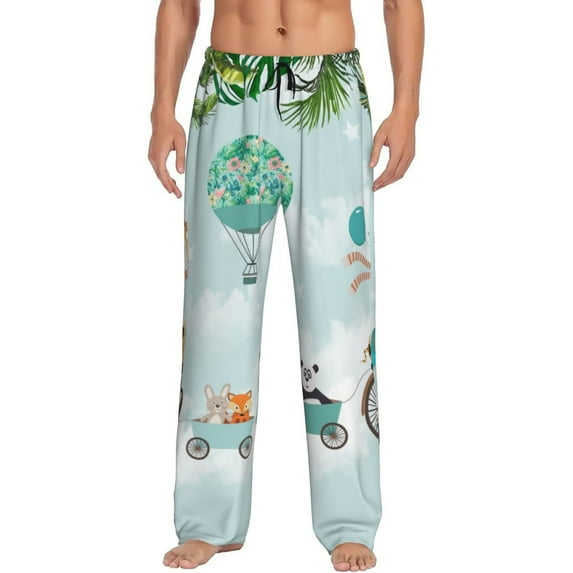 Sikiie Animals Riding Across The Sky Pajama Pants Men, PJ Bottoms, Sleep & Lounge Pants-X-Large