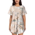 thumbnail image 1 of Sikiie Animals Riding Across The Sky1 Womens Pajama Sets Short Sleeve Top With Pants Sleepwear 2 Piece Lounge Set-3X-Large, 1 of 6