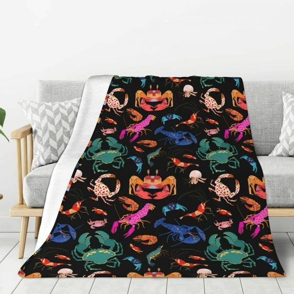 Sikiie Animals Under Water Cozy Flannel Fleece Throw Blanket: Lightweight & Thick for All Seasons - Perfect for Women, Men, & Kids"80"x60"