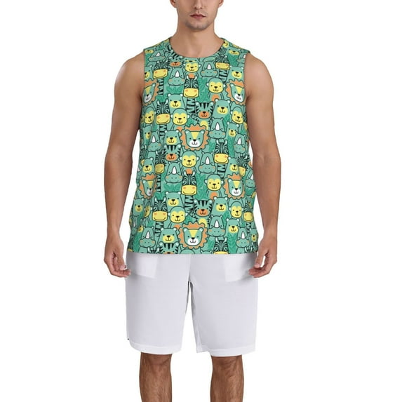 Sikiie Animals with Leaf Basketball Jersey Reversible Men's Mesh Athletic Sports Shirts Training Practice S-4XLSmall