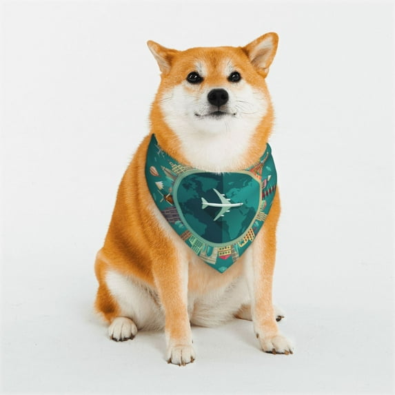 Sikiie Around The Planet Dog Bandanas-Dog Scarf Bib Kerchief Breed for Dogs and Small for Pets Gift-Large