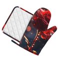 thumbnail image 1 of Sikiie Artistic Dewdrop Rose Oven Mitts and Pot Holders Set, Kitchen Oven Glove High Heat Resistant with Non-Slip Silicone Surface for Cooking, 1 of 7