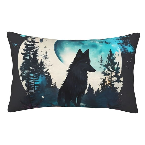 Sikiie Artistic Moon Valley Wolf Pillow Covers, Throw Pillow Case Cushion Covers,Cushion for Bedroom,Couch,Home-20"x30"