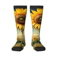 thumbnail image 1 of Sikiie Artistic Oil Painting Sunflower Knee Socks, High Socks Long Stretchy Sock Women Knee High Stocking, Long Socks for Women, 1 of 6
