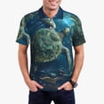 thumbnail image 1 of Sikiie Artistic Turtle Earth Print Men's Short-sleeved POLO Shirts, Button-down Shirts and T-shirts are Suitable for Vacation, Leisure and Business-Large, 1 of 6