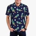 thumbnail image 1 of Sikiie Astronaut Dinosaur Print Men's Short-sleeved POLO Shirts, Button-down Shirts and T-shirts are Suitable for Vacation, Leisure and Business-3X-Large, 1 of 6