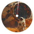 thumbnail image 1 of Sikiie Astronaut Exploring Mars 30-48 inches {designName} Print Christmas Tree Skirt Snowman Xmas Tree Skirt with Edge Christmas Decorations for Holiday Party-48", 1 of 7