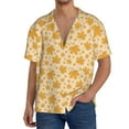 thumbnail image 1 of Sikiie Autumn Fall Yellow Leaves Men's Cuban Shirt, Hawaiian Shirts, Business Casual Button Down Shirts, Short Sleeve Shirt-Large, 1 of 5