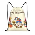 thumbnail image 1 of Sikiie Autumn Gnomes1 Drawstring Backpack Drawstring Bags, Draw String Back Bag for Sports, Gym, Travel, Swimming, Beach-Small, 1 of 6