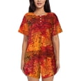 thumbnail image 1 of Sikiie Autumn Leaf Womens Pajama Sets Short Sleeve Top With Pants Sleepwear 2 Piece Lounge Set4X-Large, 1 of 6