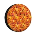 thumbnail image 1 of Sikiie Autumn Maple Leaf Pile PVC Leather Spare Tire Wheel Cover Spare Tire Cover, for Car Truck SUV Camper Trailer Universal Fit(14-17in)-16 inch, 1 of 6