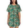 thumbnail image 1 of Sikiie Autumn Maple Leaves 1 Womens Pajama Sets Short Sleeve Top With Pants Sleepwear 2 Piece Lounge Set-3X-Large, 1 of 1