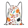 thumbnail image 1 of Sikiie Autumn Pumpkins Fall Leaves Drawstring Backpack Drawstring Bags, Draw String Back Bag for Sports, Gym, Travel, Swimming, Beach-Medium, 1 of 6