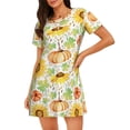 thumbnail image 1 of Sikiie Autumn Theme Print Women's Short-sleeved Nightdress, Round Neck Pullover Nightdress Pajamas Summer Home Wear, 1 of 6