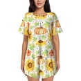 thumbnail image 1 of Sikiie Autumn Theme Womens Pajama Sets Short Sleeve Top With Pants Sleepwear 2 Piece Lounge Set-4X-Large, 1 of 6