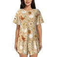 thumbnail image 1 of Sikiie Autumn and Thanksgiving Womens Pajama Sets Short Sleeve Top With Pants Sleepwear 2 Piece Lounge SetX-Large, 1 of 6