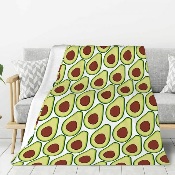 Sikiie Avocado Cozy Flannel Fleece Throw Blanket: Lightweight & Thick for All Seasons - Perfect for Women, Men, & Kids"80"x60"