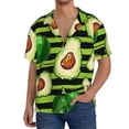 thumbnail image 1 of Sikiie Avocado Green Striped Men's Wrinkle Free Untucked Cuban Shirt Business Casual Button Down Shirts Short Sleeve ShirtLarge, 1 of 5