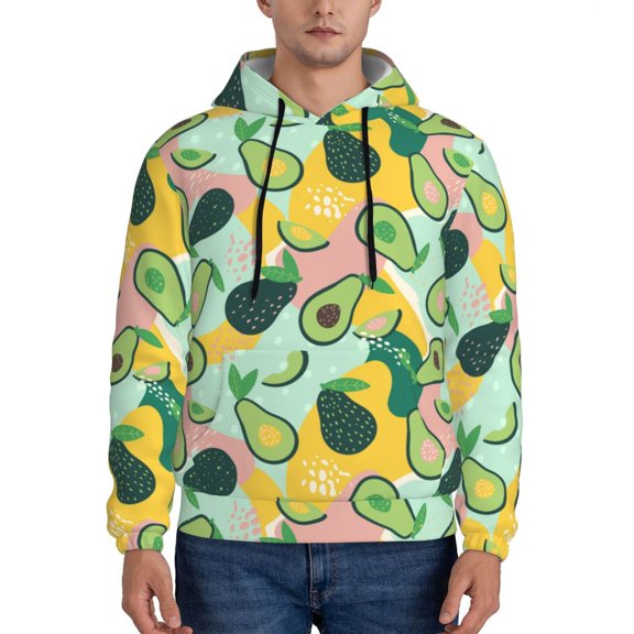 Sikiie Avocado Men's Hoodie, Essentials Hoodie, Sweatshirt, Pullover Hooded Sweatshirt for Men-Medium