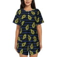 thumbnail image 1 of Sikiie Avocado Womens Pajama Sets Short Sleeve Top With Pants Sleepwear 2 Piece Lounge Set3X-Large, 1 of 6