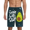 thumbnail image 1 of Sikiie Avocado in Space1 Mens Pajama Shorts, Lightweight Lounge Pant with Pockets Soft Sleep Pj Shorts for Men4X-Large, 1 of 6