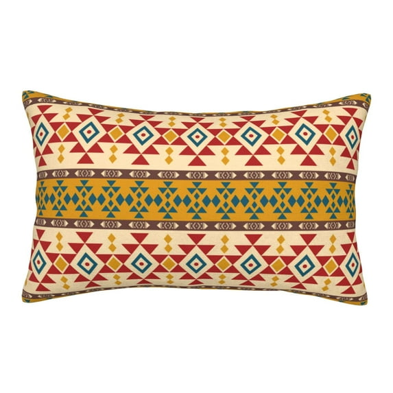 Sikiie Aztec Print Plush Pillow Cover, Wrinkle-proof and Stain-resistant Pillow Protector without Pillow Core, Home Decoration-14"x20"