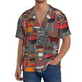 thumbnail image 1 of Sikiie BBQ Icons Men's Wrinkle Free Untucked Cuban Shirt Business Casual Button Down Shirts Short Sleeve ShirtX-Large, 1 of 5