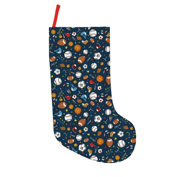 Sikiie Ball Sports Christmas Stockings,18 Inches Christmas Stockings Xmas Hanging Stockings for Family Christmas Decorations & Gifts