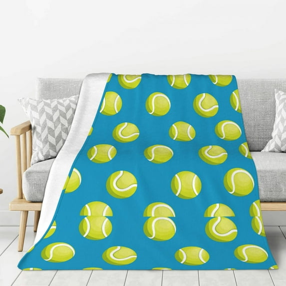 Sikiie Ball Tennis Cozy Flannel Fleece Throw Blanket: Lightweight & Thick for All Seasons - Perfect for Women, Men, & Kids"80"x60"
