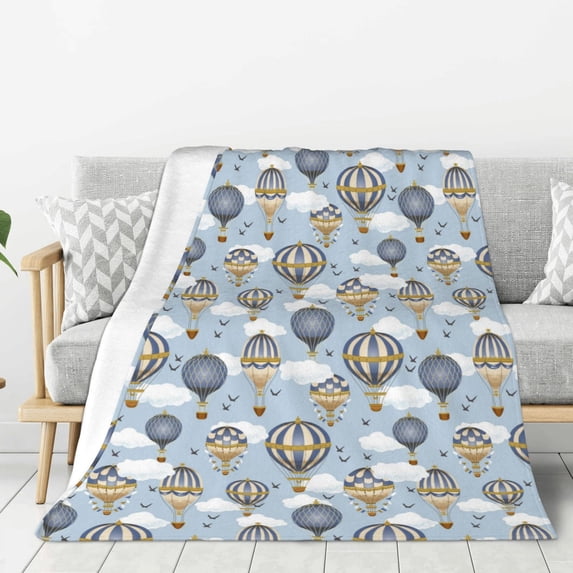 Sikiie Balloon Vintage Cozy Flannel Fleece Throw Blanket: Lightweight & Thick for All Seasons - Perfect for Women, Men, & Kids"50"x40"