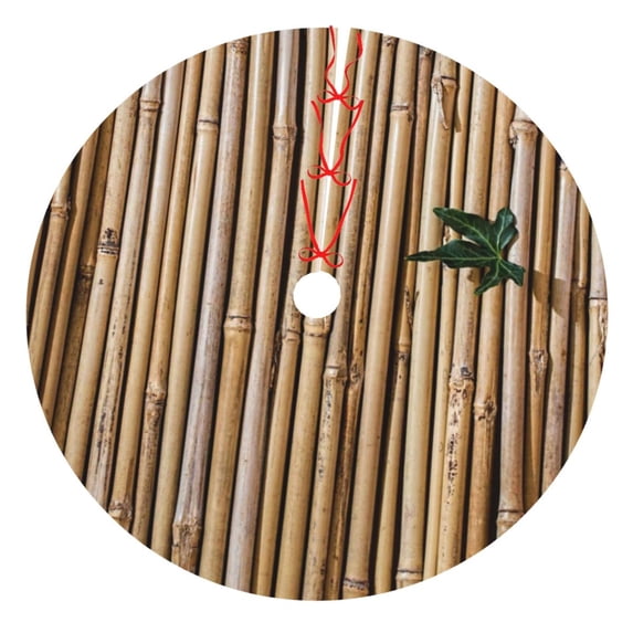 Sikiie Bamboo Raft 30-48 inches {designName} Print Christmas Tree Skirt Snowman Xmas Tree Skirt with Edge Christmas Decorations for Holiday Party48"