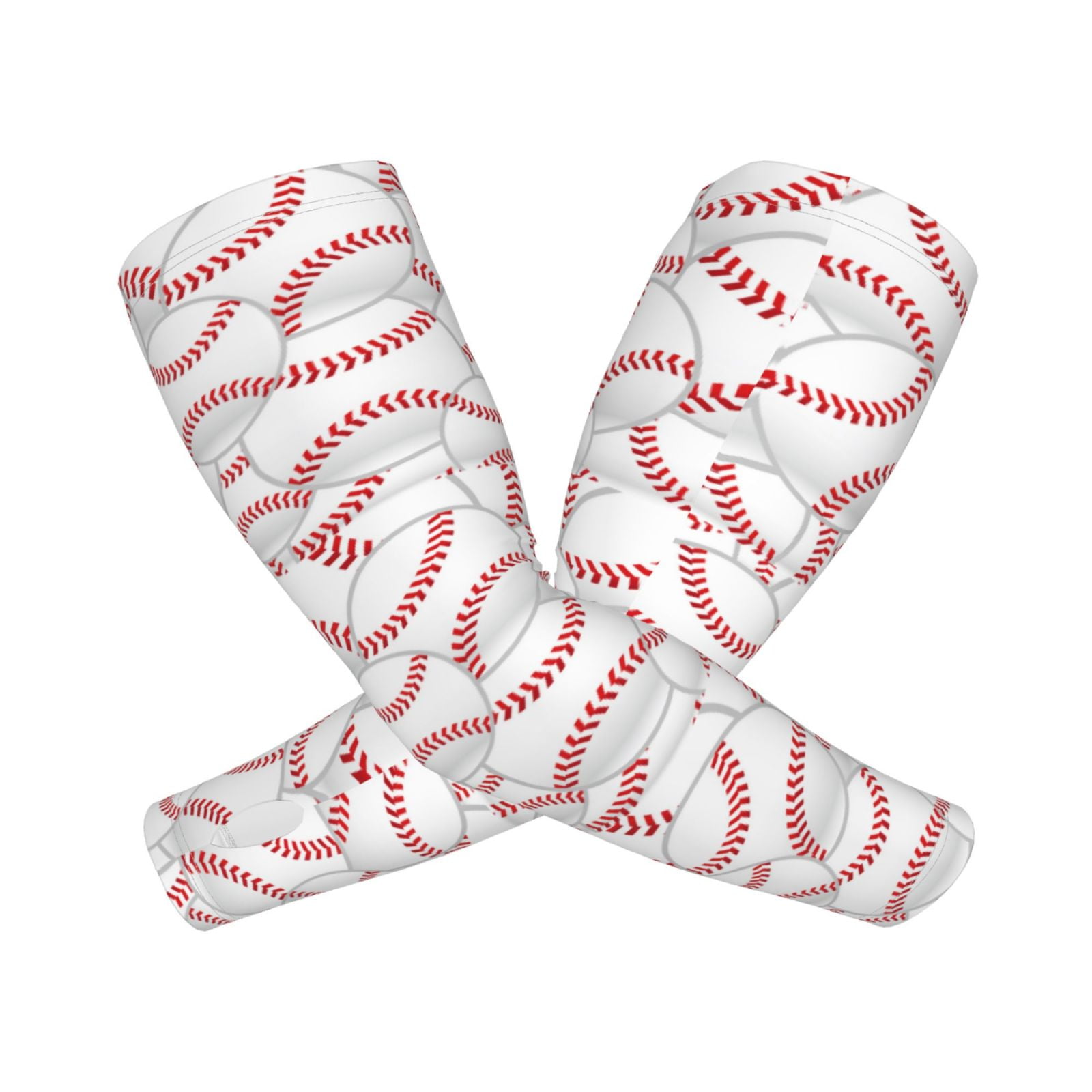 Sikiie Baseballs Cooling Sun Sleeves Arm Sleeves for Men & Women