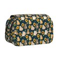 thumbnail image 1 of Sikiie Bear Sunflower Print Flip Double-layer Pencil Case, All-purpose Stationery Bag for Study and Office, Zipper Design, Unisex, 1 of 7