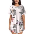 thumbnail image 1 of Sikiie Beautiful Butterfly Womens Pajama Sets Short Sleeve Top With Pants Sleepwear 2 Piece Lounge Set-XX-Large, 1 of 6