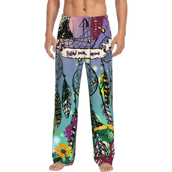 Sikiie Beautiful Dreamcatcher Pajama Pants Men, PJ Bottoms, Sleep & Lounge Pants-Medium
