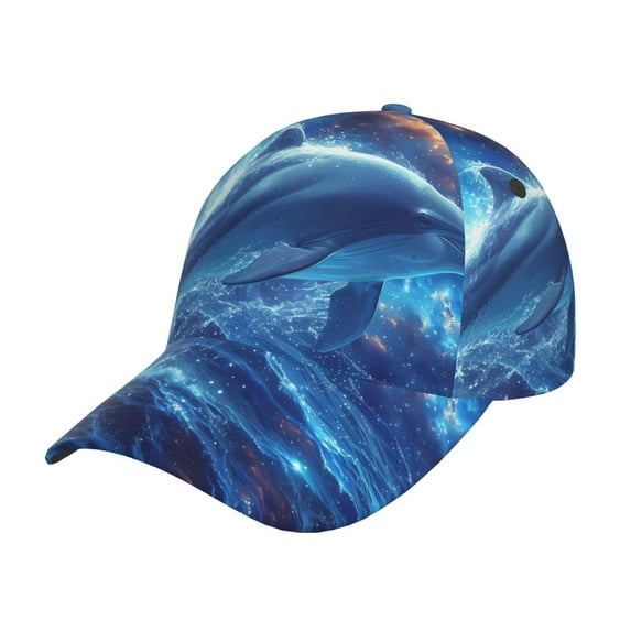 Sikiie Beautiful Ocean Dolphin Unisex Vintage Washed Unstructured Baseball Cap Soft Cap Adjustable Unisex Baseball Hat Dad Hat
