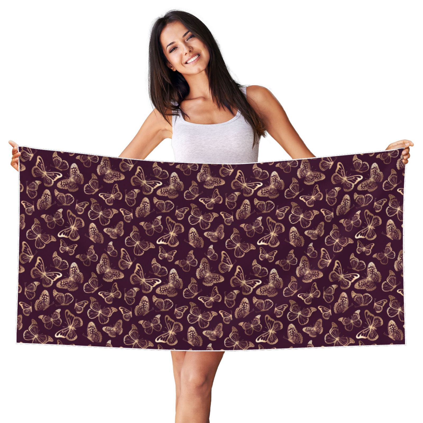 Round Beach Towel Purple Splash main image 0