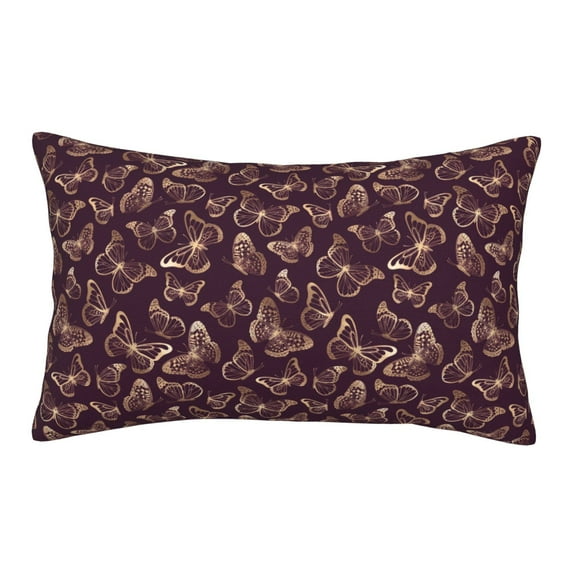 Sikiie Beautiful Purple Butterflies Print Plush Pillow Cover, Wrinkle-proof and Stain-resistant Pillow Protector without Pillow Core, Home Decoration-16"x24"
