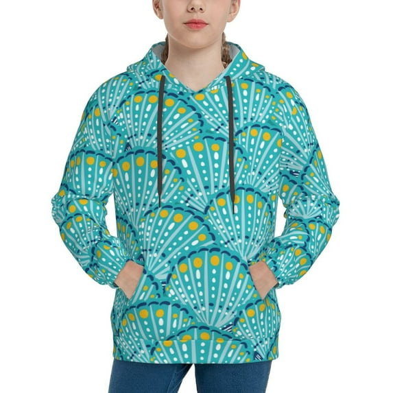 Sikiie Beautiful Seashells Youth Hoodie Sweatshirt Pullover Hooded Classic Casual Essentials Hoodiefor Boys Girls Kids -Medium