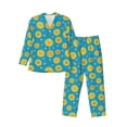 thumbnail image 1 of Sikiie Bee Sunflower Mens Pajama Set, Soft Warm Long Sleeve Sleepwear, Cozy Button-Down Pjs for Men-X-Large, 1 of 7