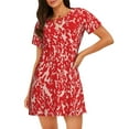 thumbnail image 1 of Sikiie Beef Print Women's Short-sleeved Nightdress, Round Neck Pullover Nightdress Pajamas Summer Home Wear, 1 of 6