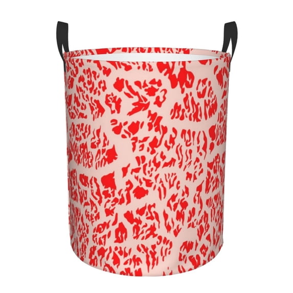 Sikiie Beef1 Print Round Dirty Clothes Basket, Waterproof Standing Foldable Storage Basket, for Laundry Room, Bedroom, Bathroom Storage-Small